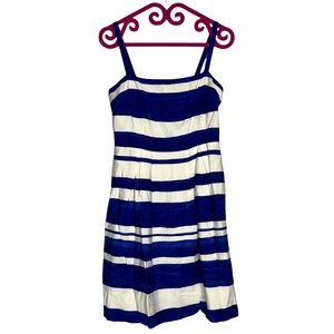 LOFT Blue & White Striped Rayon Sleeveless Mini Dress Size 2